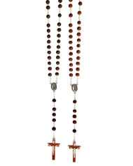 Terço redondo trabalhado 8mm - Madeira