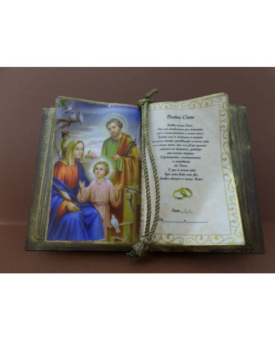 Livro Decorativo - Bodas de Ouro"" Livro Decorativo - Bodas de Ouro""