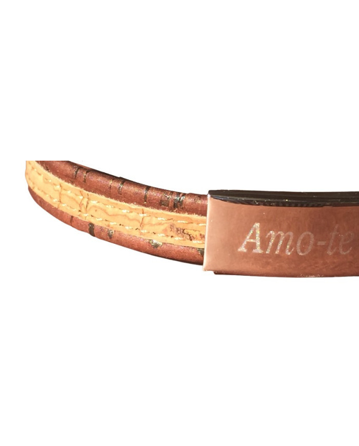 Pulseira em pele e cortiça