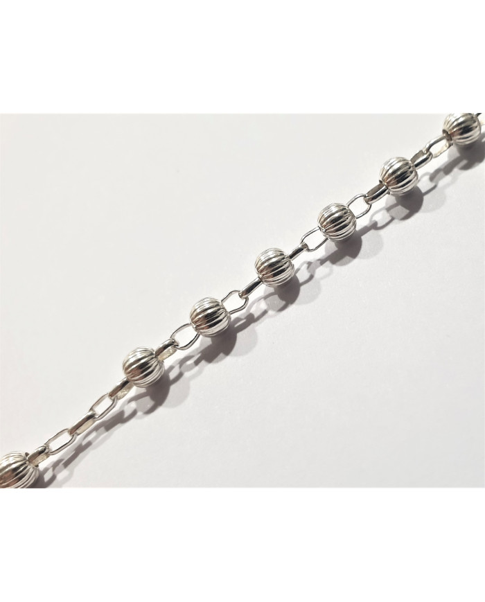 Terço de prata - conta riscada