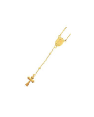 Terço de prata dourada - Mini