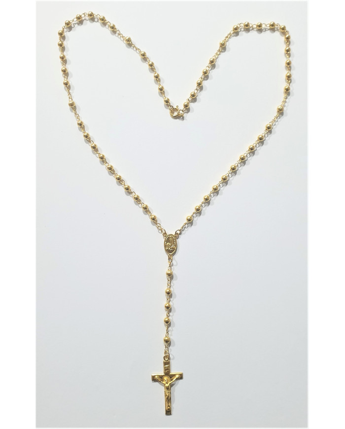 Terço de prata dourada