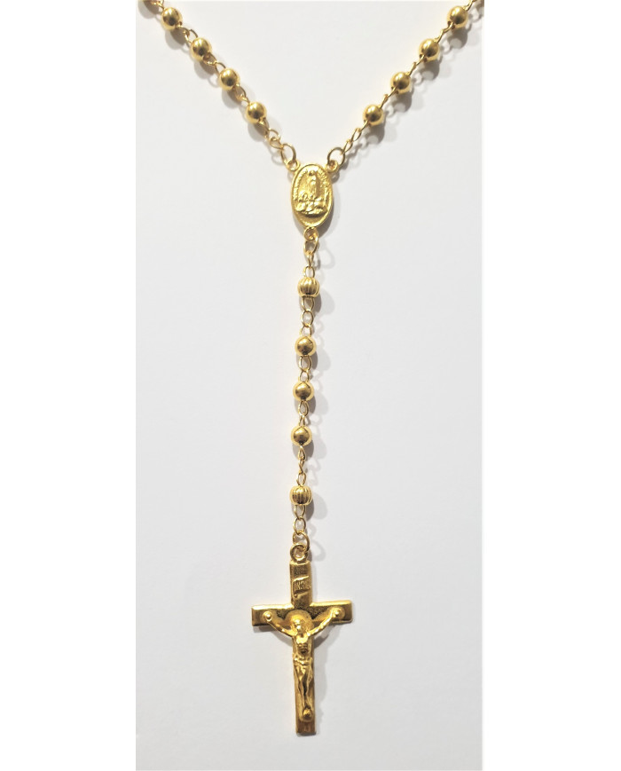 Terço de prata dourada