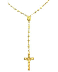 Terço de prata dourada