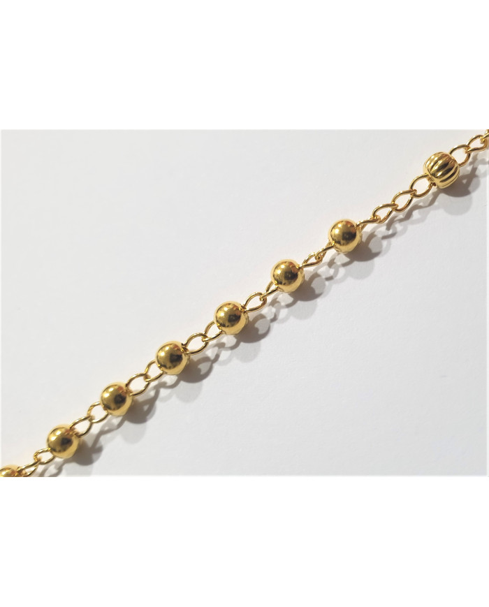 Terço de prata dourada