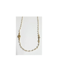 Colar Prata Dourada e Pérola