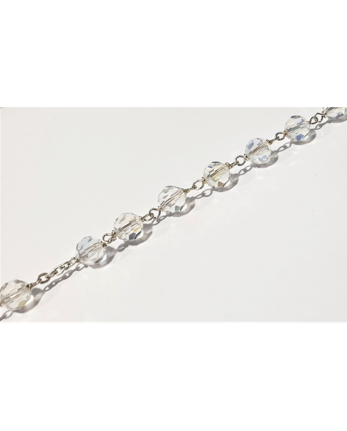 Terço Cristal Multifacetado - Prata 925