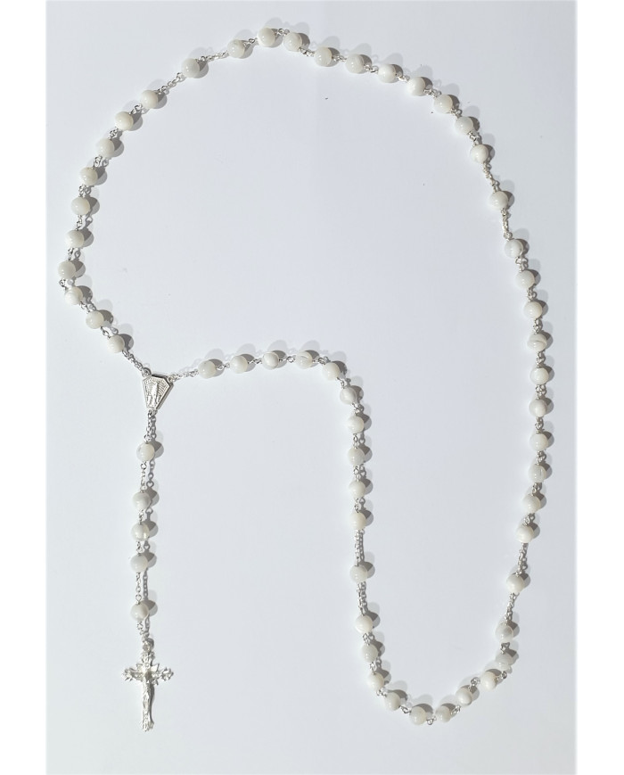 Terço Madre Pérola - Prata 925