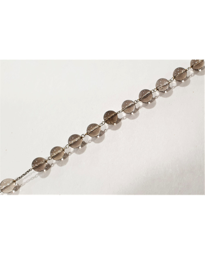 Terço Vidro Escuro - Prata 925