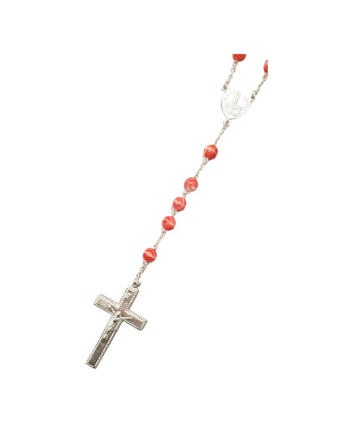 Terço virdo rosa - Prata 925