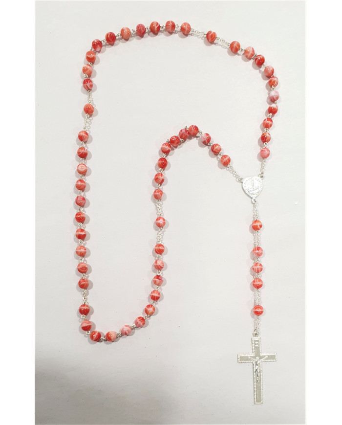 Terço virdo rosa - Prata 925