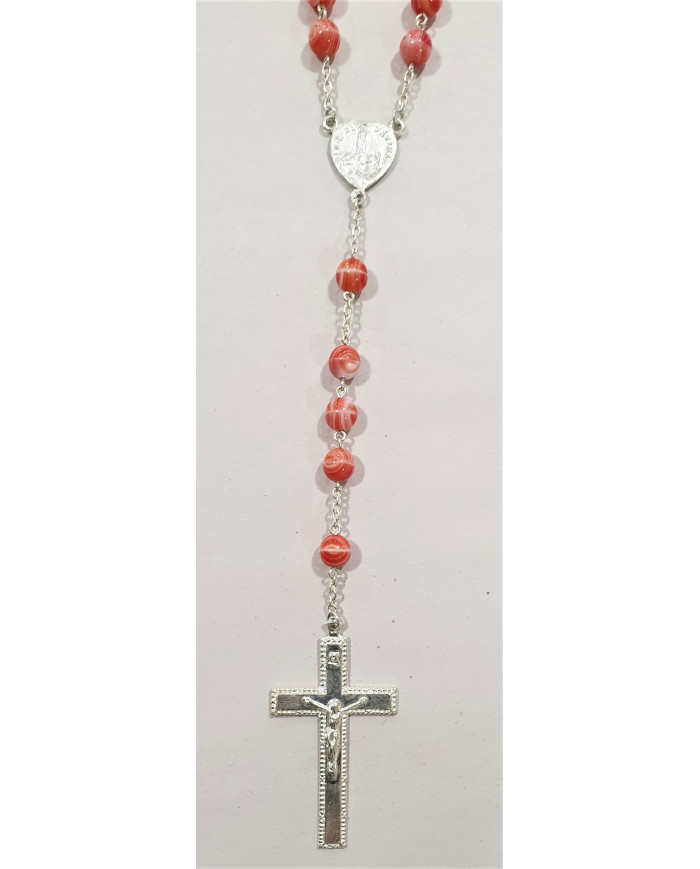 Terço virdo rosa - Prata 925