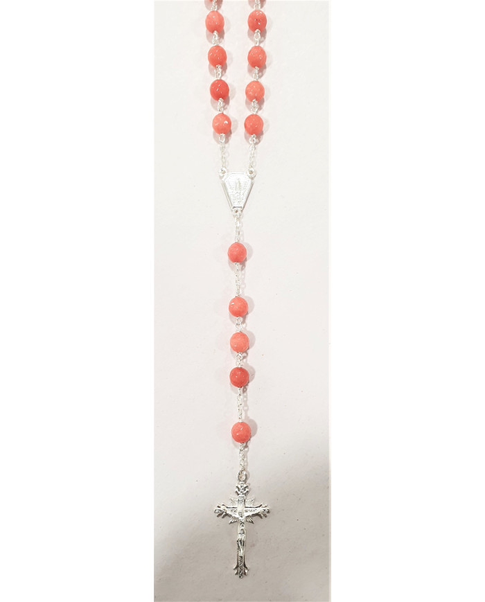 Terço Rosa - Prata 925