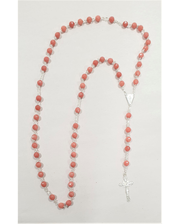 Terço Rosa - Prata 925