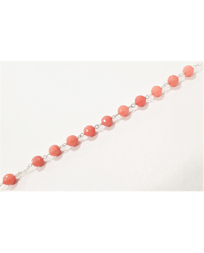 Terço Rosa - Prata 925