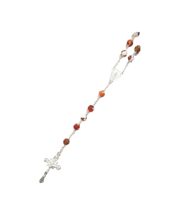 Terço Jaspe Castanho - Prata 925